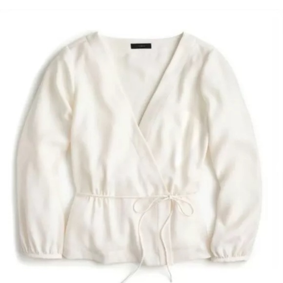 J. Crew Tops - J.Crew 365 Drapey Crepe Faux Wrap Top